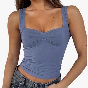Women's Blue Sleeveless Top